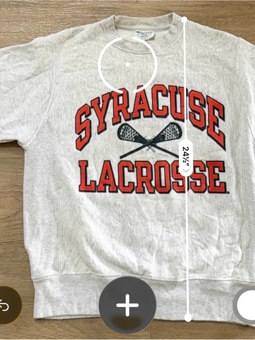 Vintage 90s Y2K Champion Reverse Weave Syracuse Lacrosse Sweatshirt Gray Size S